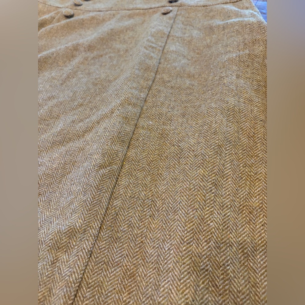 Modcloth Tweed Mustard A-Line Skirt Sz 20 Twee Retro 50s Rockabilly - Picture 5 of 8